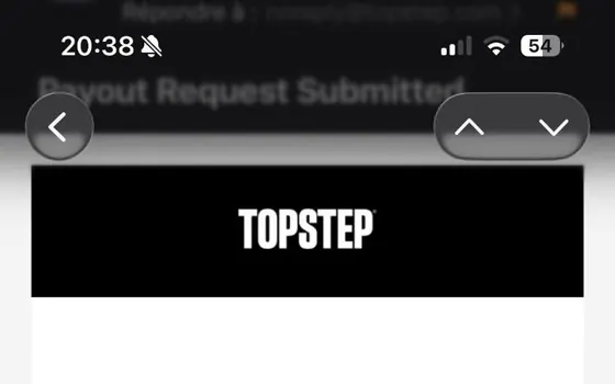 Confirmation officielle de payout Topstep de 4 130$