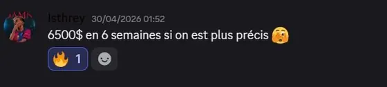 Témoignage Discord : 6 500$ de payouts en 6 semaines